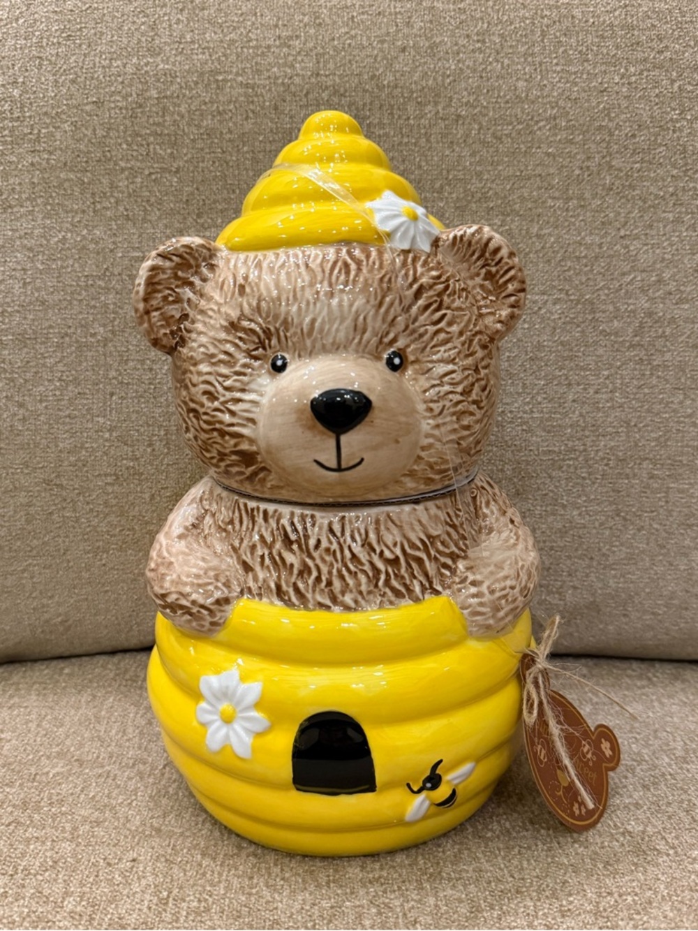 NWT Teddy Bear Bumble Bee Hive Flower Bees Spring Cookie Jar Canister